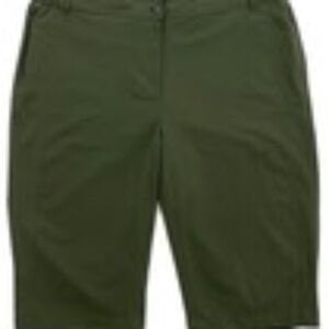 TravelSmith Womens Bermuda Walking Shorts Green Stretch Mid Rise Original Fit